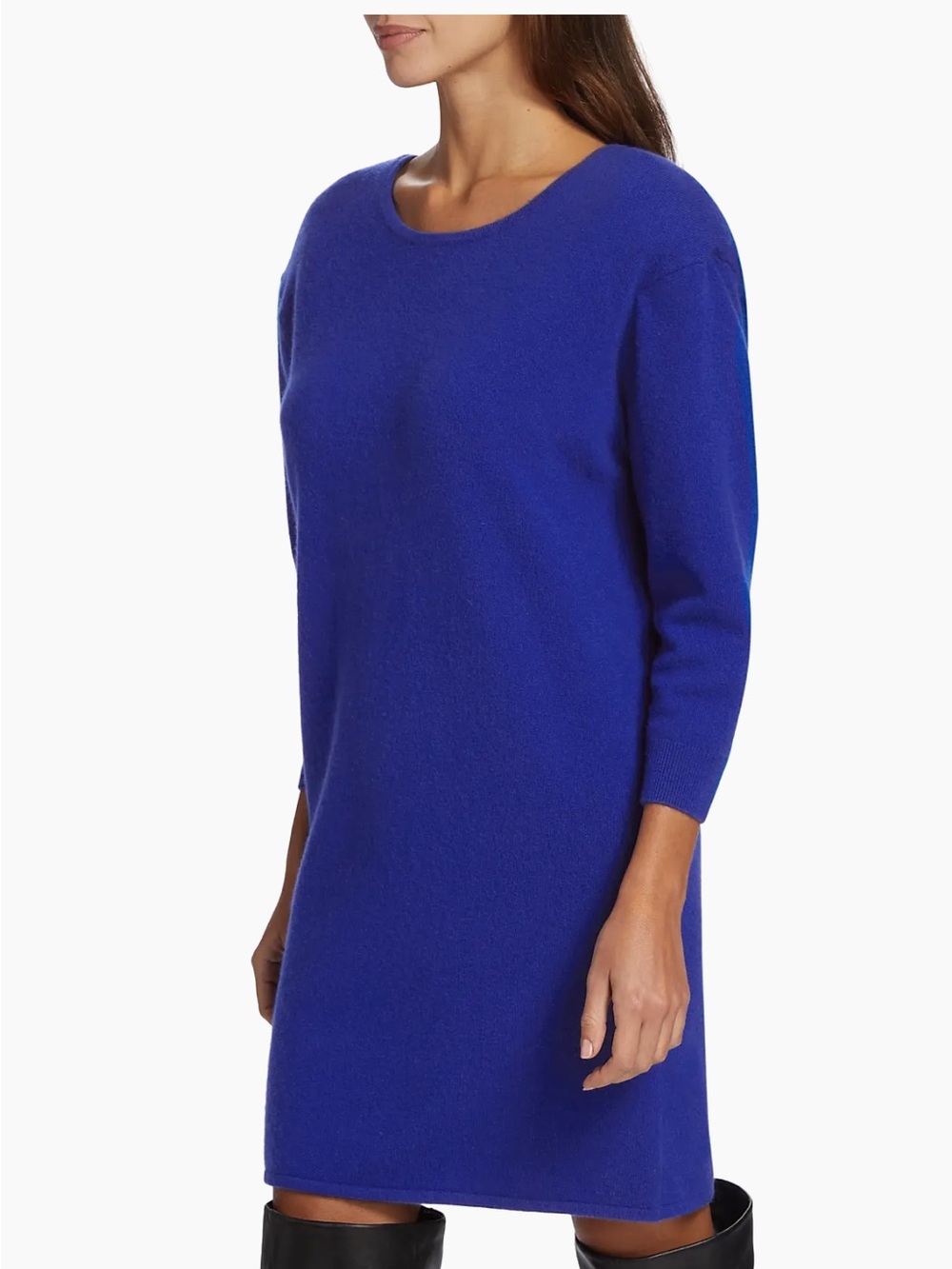 FRAME Strong Shoulder Cashmere Blend Scoop Back Sweater Dress Size S - Picture 3 of 14